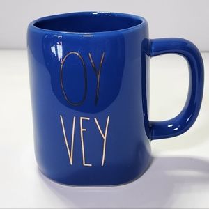 New Rae Dunn “Oy Vey” Blue Matte Mug Yiddish  Jewish Hanukkah Oy Gevalt